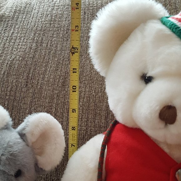 Vintage Christmas Plush Bear Abearham & Straus the Mouse Holiday '87 - Picture 7 of 16